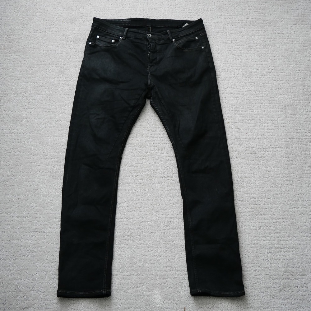 Rick Owens DRKSHDW Detroit Cut Black Stretch Jeans DU01B7366-SBB Mens 34